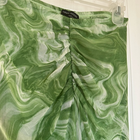 NAKED WARDROBE Vacation Mesh Green Pants - Picture 7 of 10